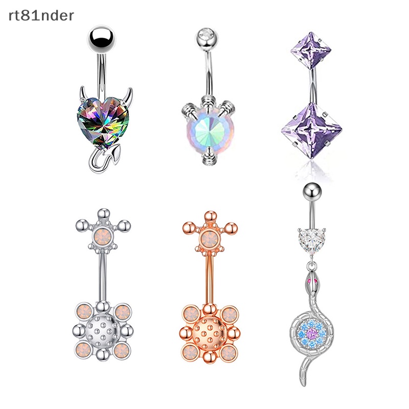 Rt Khuyên Rốn Bằng Thép Không Gỉ Dát Đá Zircon Quà Tặng Trang Sức Cho Phụ Nữ n