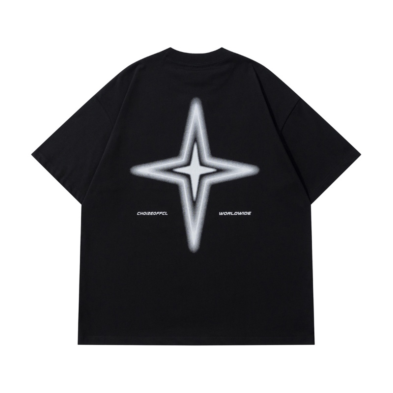 COZOK Áo Thun Ngắn Tay Cổ Tròn In Chữ Phong Cách vintage