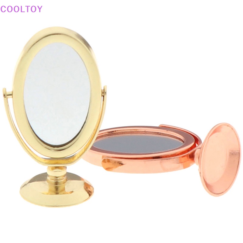 Gương Kim Loại Mạ Vàng Hồng / Bạc Trang Trí Nhà Búp Bê 1 / 12