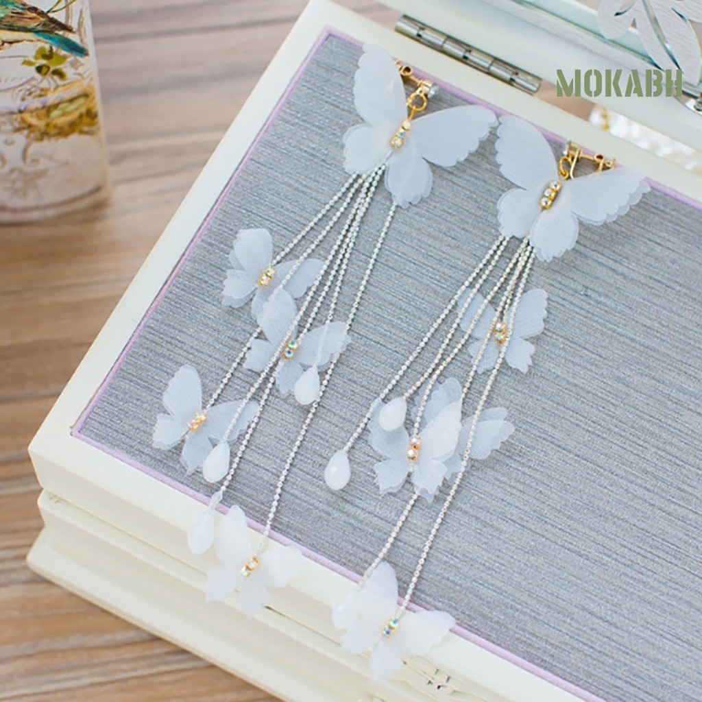 [Mokabh] Bông Tai Dài Tua Rua Hình Quả Bơ Dễ Thương Dành Cho Đám Cưới