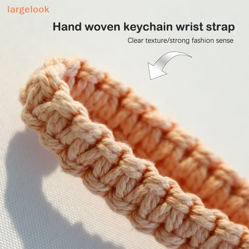 Móc Khóa Macrame Dây Cotton Bện Đính Đá Lava Phong Cách Boho Sáng Tạo Cho Nữ