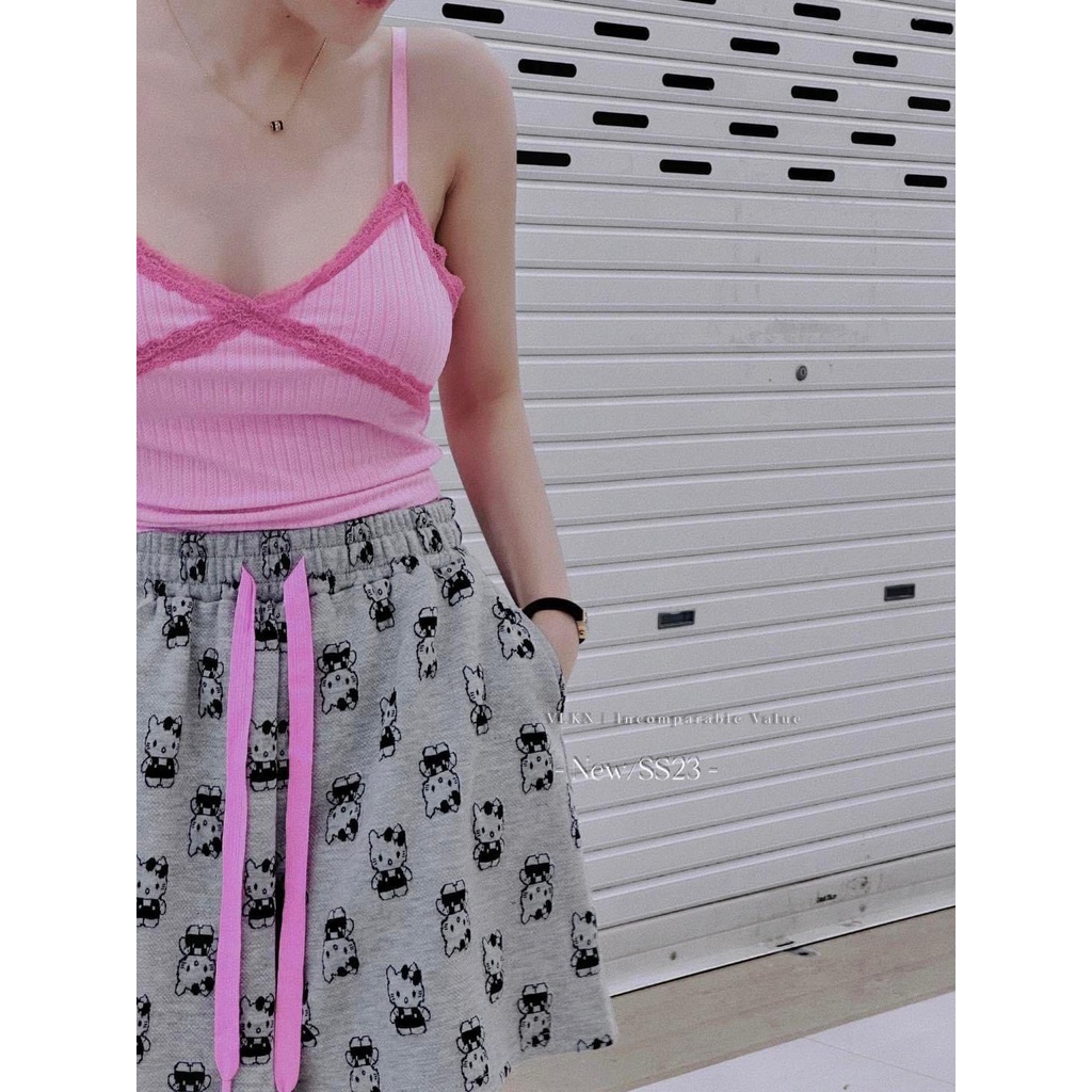 Áo hai dây viền ren va.len