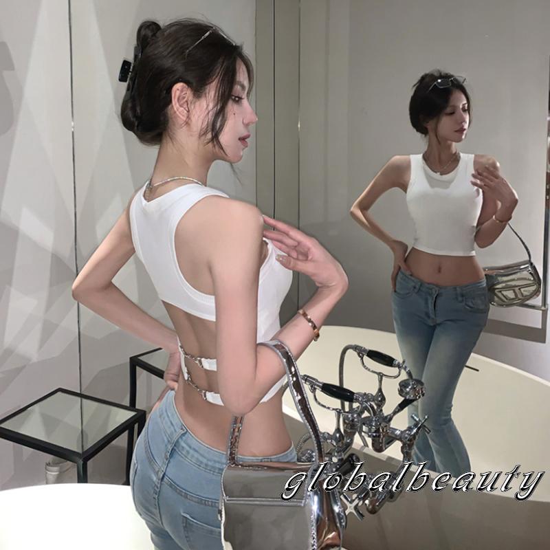 Áo Tank Top Cổ Tròn Không Tay Thiết Kế Mỏng Có Miếng Lót Ngực Cao Cấp Thời Trang Mùa Hè Dành Cho Nữ