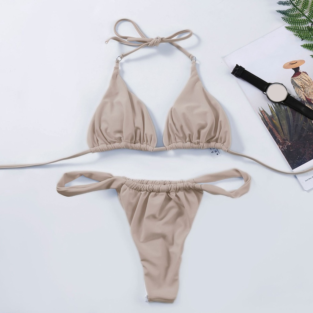 Bộ Bikini 2 Mảnh Màu Sắc Thời Trang Gợi Cảm Cho Nữ
