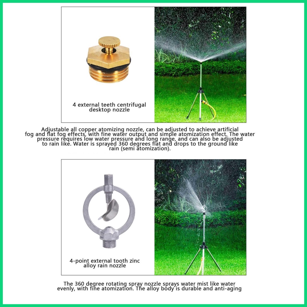 Bộ Giá Đỡ Ba Chân + Vòi Phun Nước + Vòi Phun Cỡ Lớn Xoay 360 Độ Cho Sân Vườn jiwvn