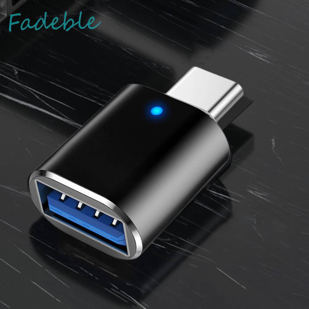 Bộ Chuyển Đổi Sạc Nhanh Type-C Sang USB OTG 3A Có Đèn LED Báo Hiệu