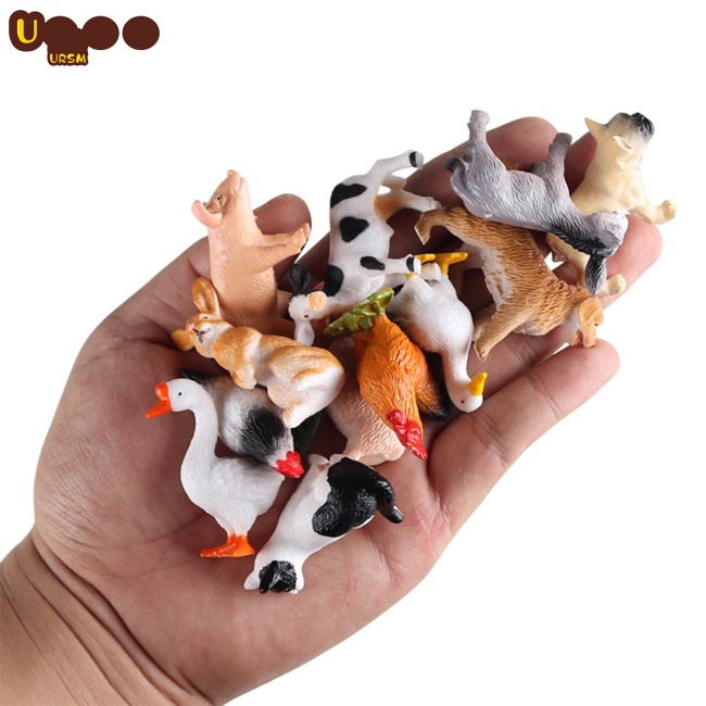 Set 12 Mô Hình Đồ Chơi Gia Cầm Nông Trại Mini Cho Bé