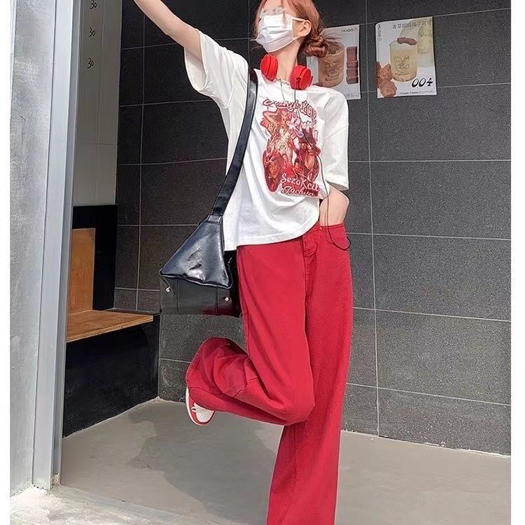 Quần Jean Dopamine Dáng Suông Rộng Phong Cách Mới Mùa Hè Dễ Phối Đồ Hợp Thời Trang Cho Nam Và Nữ