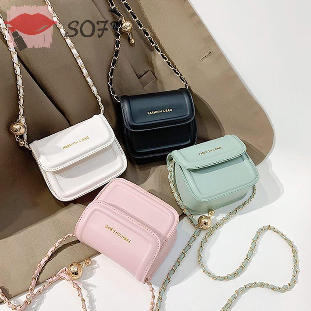 Túi Đeo Vai Dáng Vuông Phối Dây Xích Thời Trang