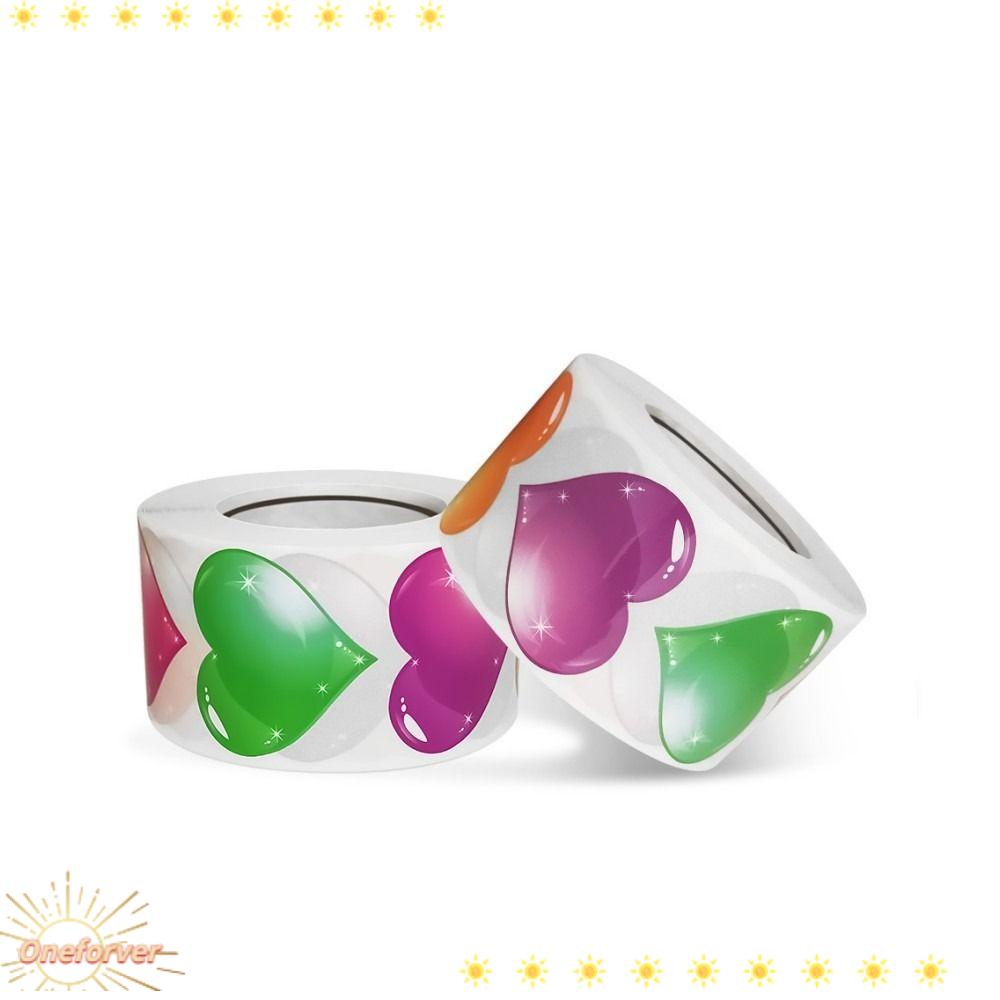 Bộ 2 Cuộn Sticker Dán Hình Trái Tim 3D Nhiều Màu Dành Cho Trang Trí Doanh Nhân Nhỏ