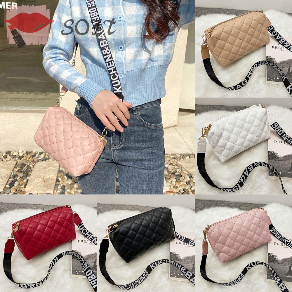 Túi Đeo Chéo Da PU Phối Dây Đeo Sợi Xích Thời Trang Sang Trọng Cho Nữ