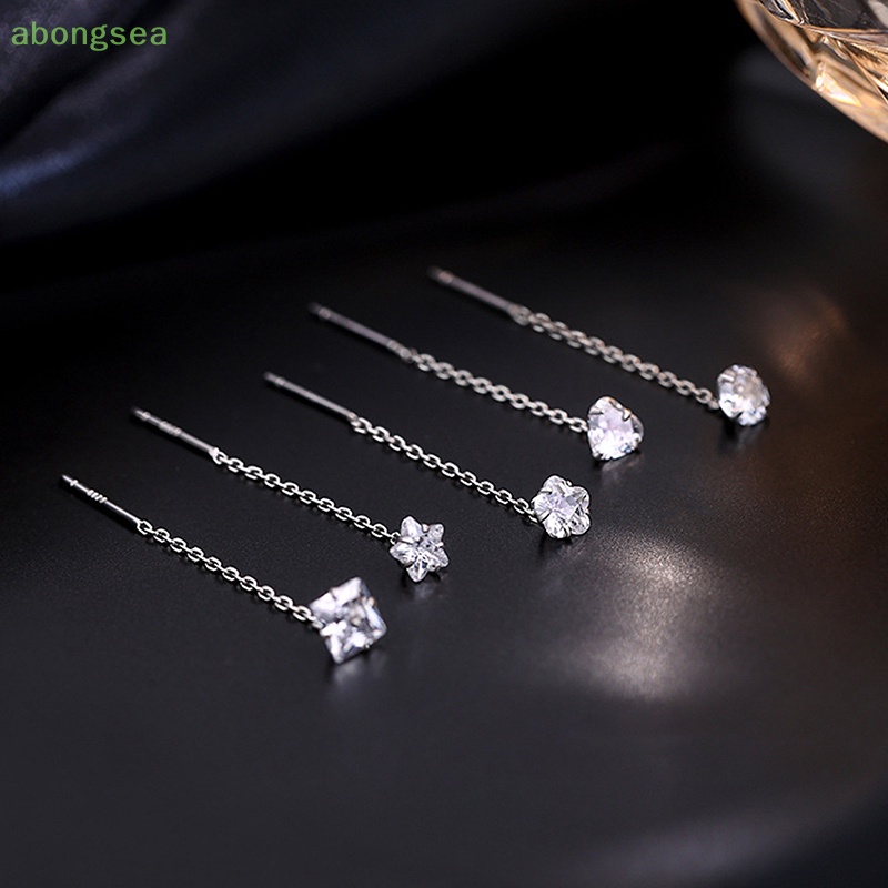 1 Bông Tai Tua Rua Dáng Dài Đính Đá Zircon Hình Ngôi Sao / Trái Tim Thời Trang Cho Nữ