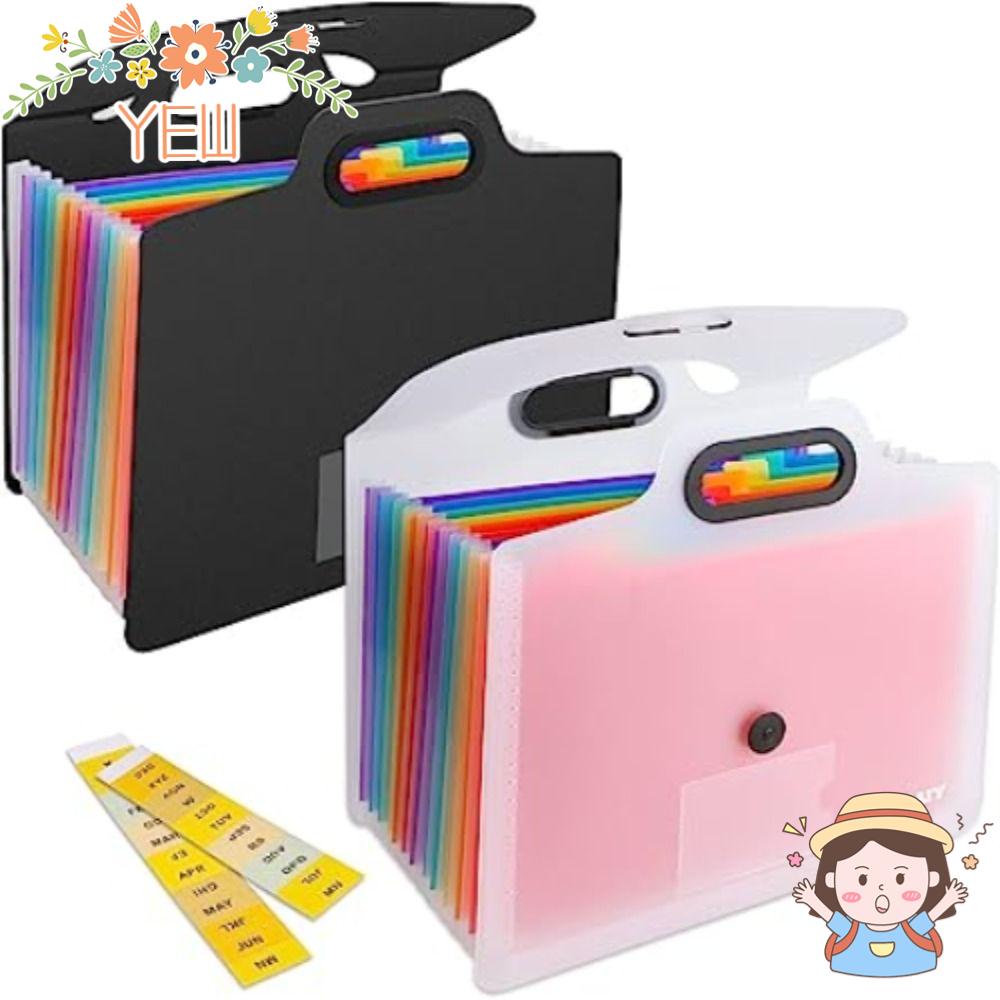 Set 2 Dụng Cụ Đựng Tài Liệu Có Tay Cầm Thiết Kế Nhỏ Gọn Màu Trắng Đen Tiện