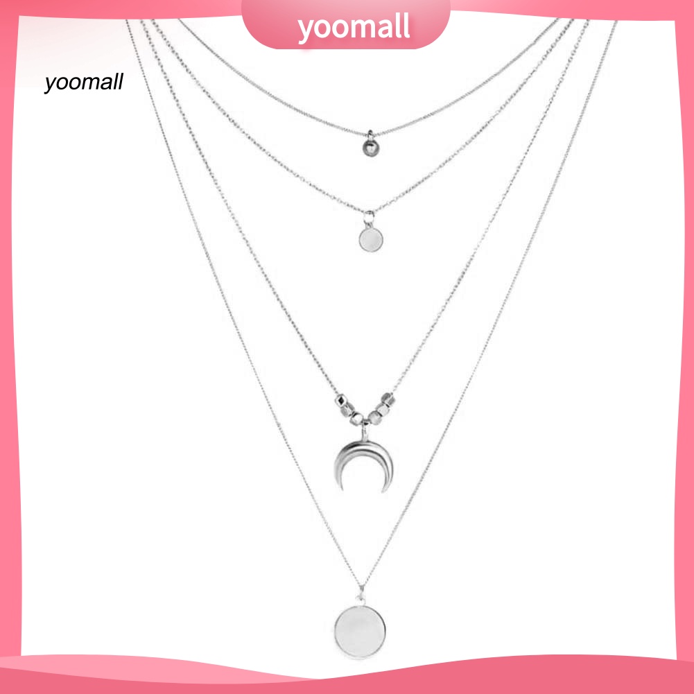 Vòng cổ Nhiều Lớp Mặt Trăng Khuyết Thời Trang Cho Nữ