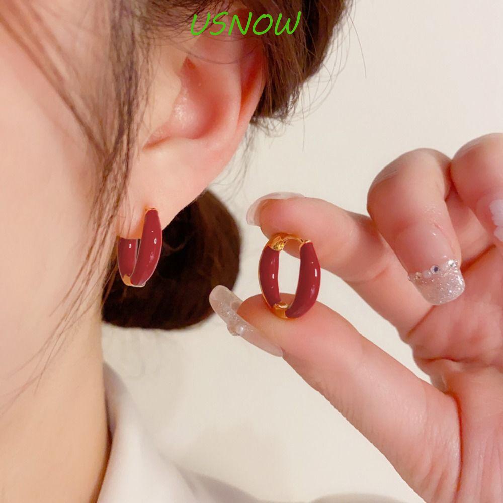 Khuyên Tai Vòng Tròn Phong Cách Hàn Quốc Vintage Đơn Giản