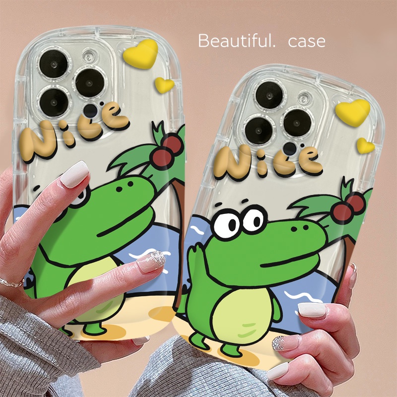 Ốp Điện Thoại Silicone Mềm Trong Suốt Chống Sốc In Hình Cá Sấu Cho IPhone 14 13 12 11 Pro Max XS X XR 8 + 7 Plus