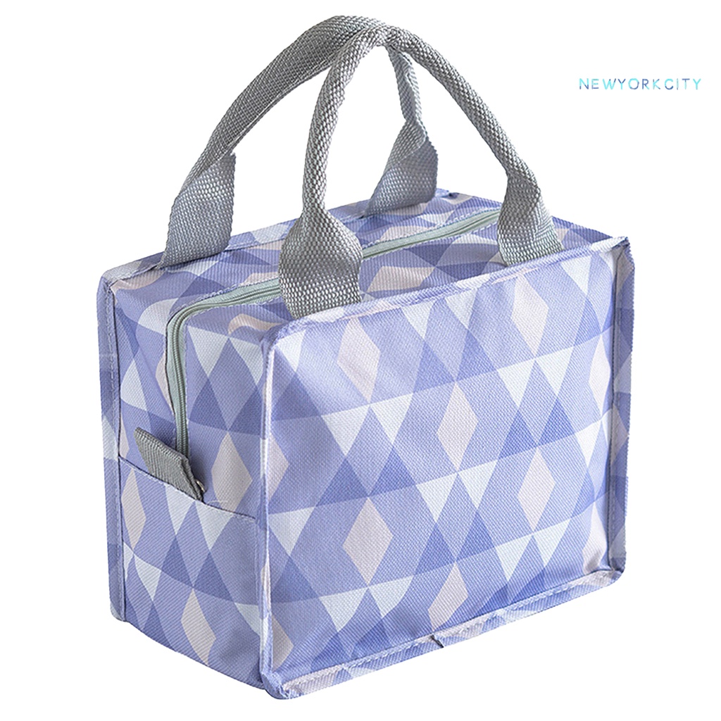 Túi Đựng Cơm Trưa Giữ Nhiệt Cỡ Lớn Bằng Màng Nhôm Chống Thấm Nước Có Khóa Kéo Tiện Dụng Mang Theo Du Lịch Dã Ngoại