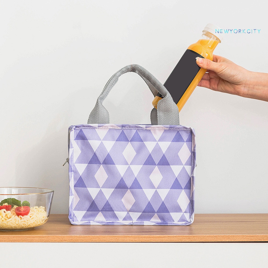 Túi Đựng Cơm Trưa Giữ Nhiệt Cỡ Lớn Bằng Màng Nhôm Chống Thấm Nước Có Khóa Kéo Tiện Dụng Mang Theo Du Lịch Dã Ngoại