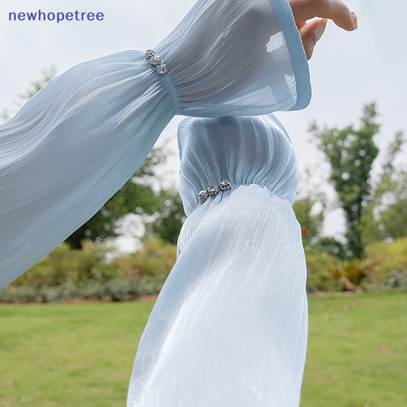 Ntvn Găng Tay Lụa Lạnh Mỏng Phối Ren Dáng Rộng Bảo Vệ Đảo Nếp Nhăn Cao Cấp Mùa Hè Cho Nữ Oak