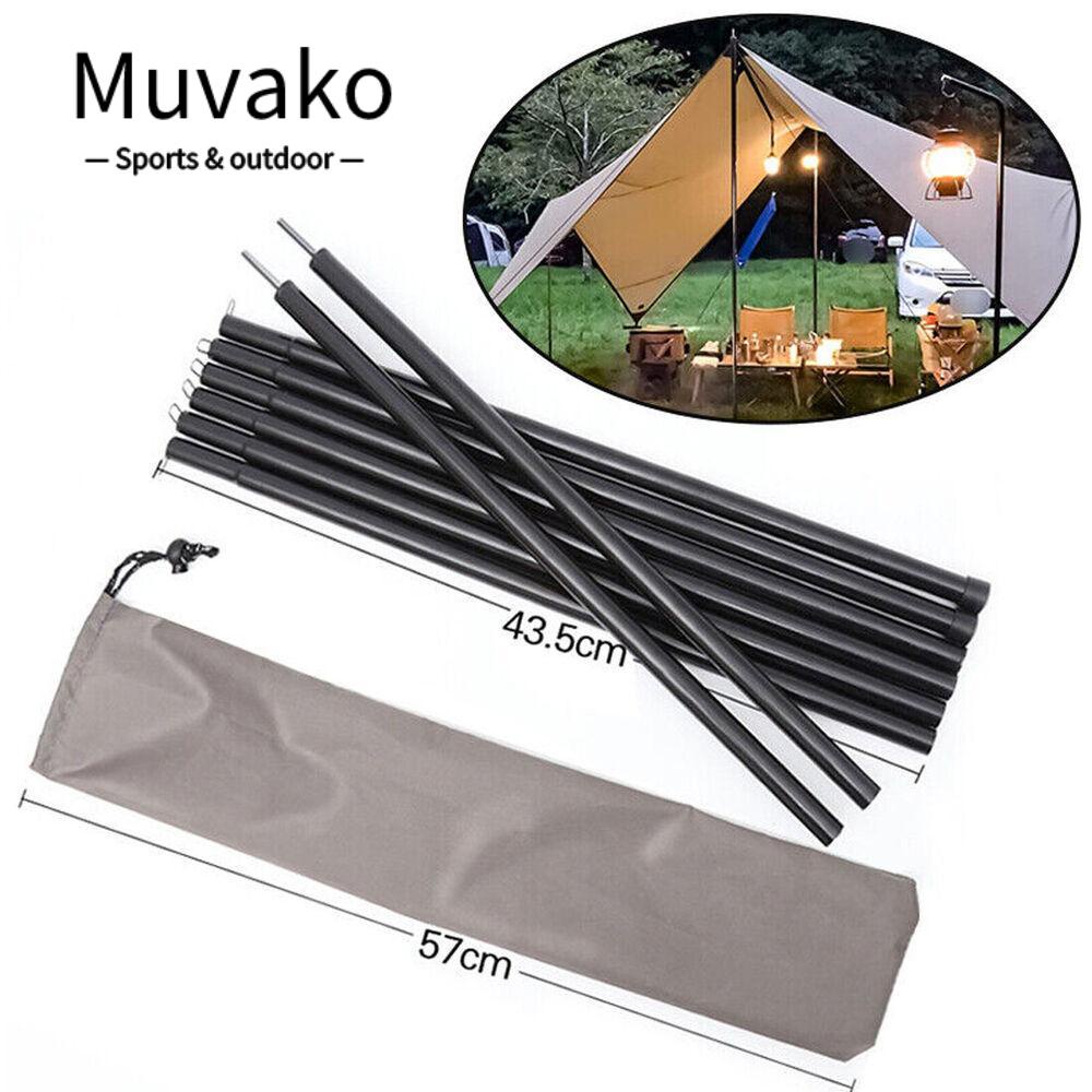 MUVAKO Cột Lều Cắm Trại 2x200cm Có Thể Điều Chỉnh Tiện Dụng