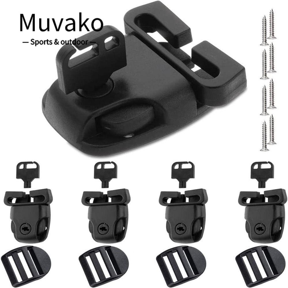 MUVAKO Set 5 Khóa Vòng Tay Paracord Bằng Nhựa Cứng Màu Đen 2 Kiểu Tháo Gỡ Được
