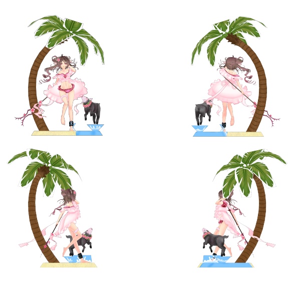 Mô hình giấy anime girl Anime Game  Eyjafjalla Summer Skin