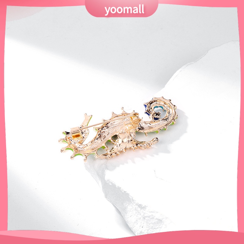 [YM] Ghim Cài Áo Tráng Men Hình Cá Ngựa Sơn Dầu Đơn Giản Thời Trang Và Phóng Khoáng