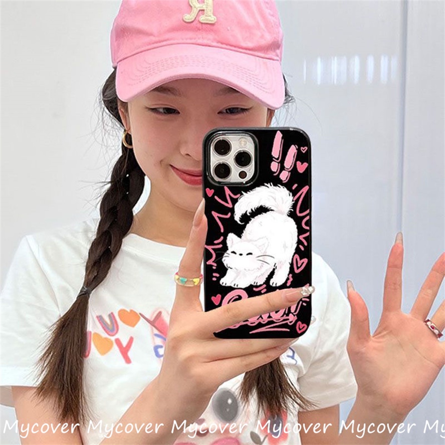 Ốp Điện Thoại Silicon Mềm Hình Mèo Hoạt Hình Dễ Thương Cho iPhone 11 13 12 14 Pro Max X XR Xs Max 6 7 8 Plus