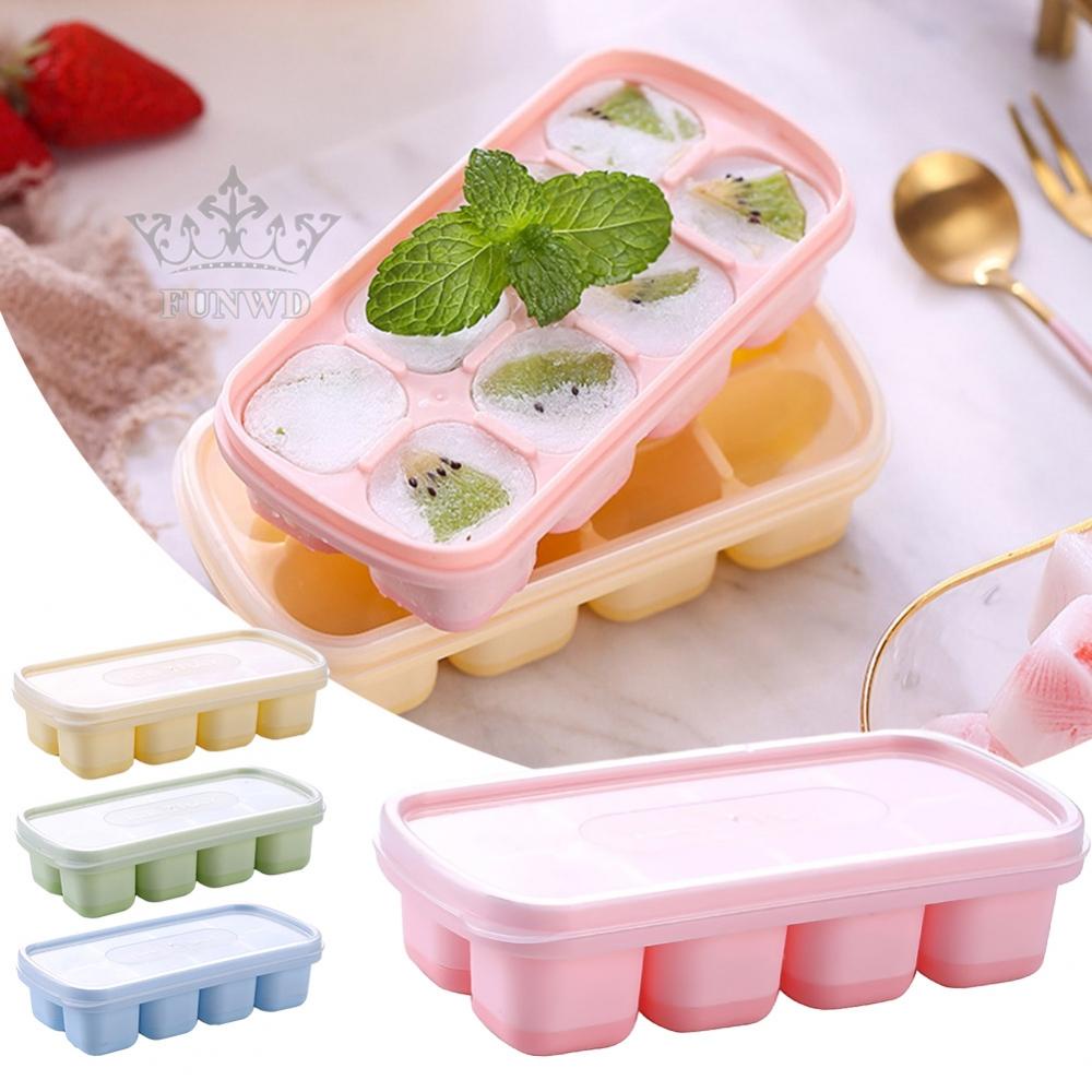 Set 8 Viên Đá Viên 14.2 * 7.2 * 3.5cm Có Thể Tái Sử Dụng Kèm Nắp Đậy
