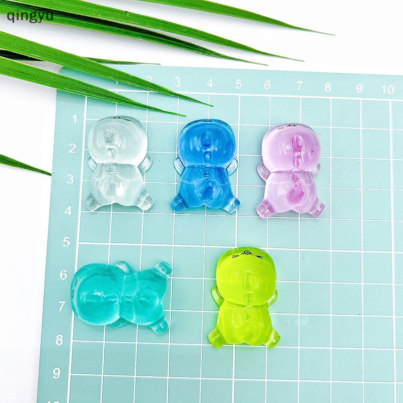 Bộ 2 Móc Khóa Mini Bằng Nhựa Resin Hình Rồng Sữa Dạ Quang DIY