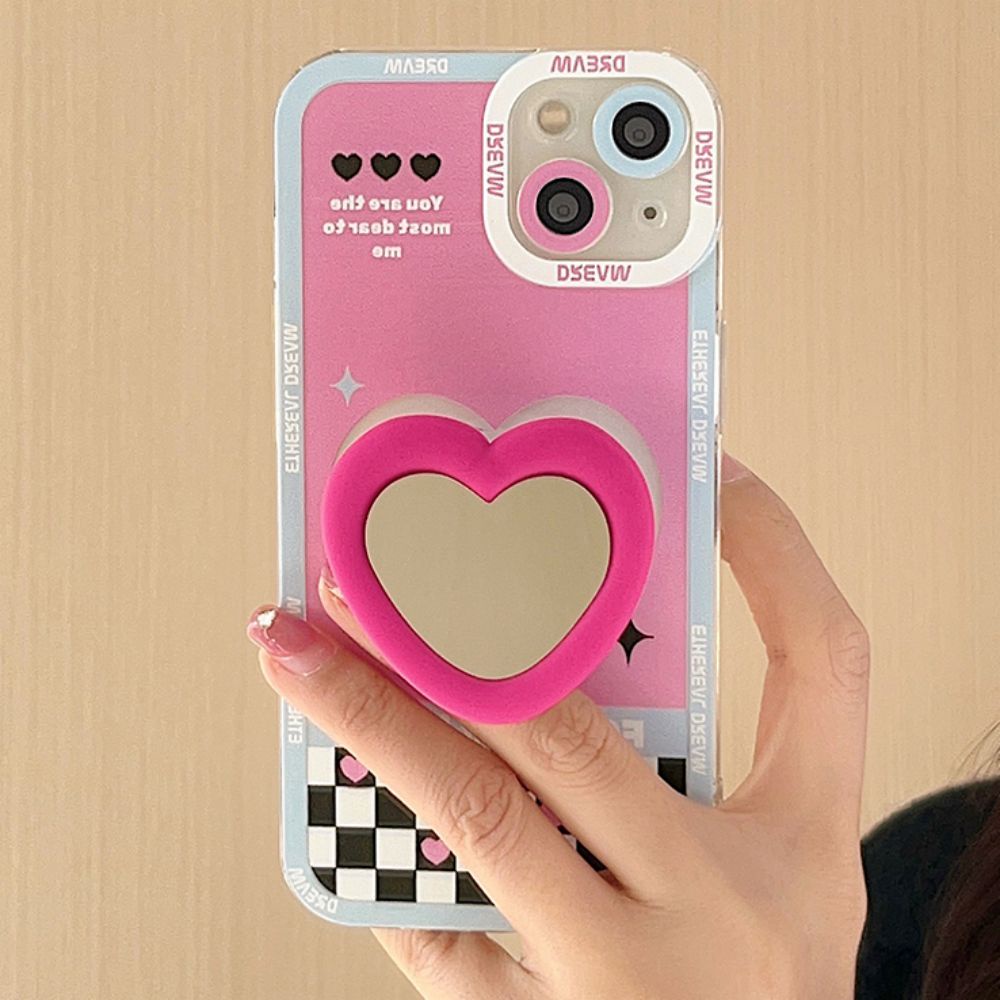 Ốp Điện Thoại TPU Mềm Chống Sốc Có Giá Đỡ Gương Cho IPhone 14 13 12 11 Pro Max X XR 8 7 Plus SE