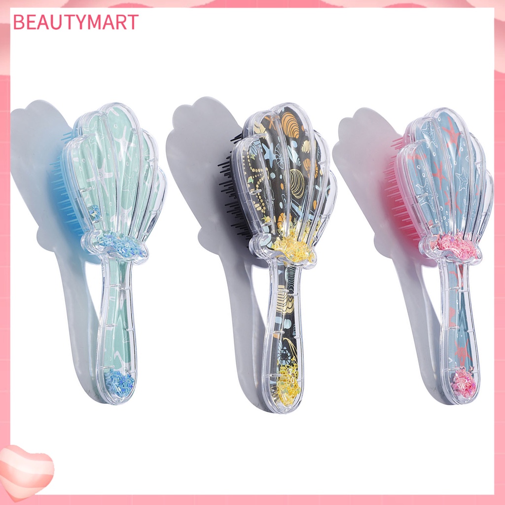 Lược Chải Tóc Đệm Khí Bằng Nhựa ABS Hình Sao Biển Màu Xanh Lá Kích Thước Nhỏ Gọn Dùng Tại Nhà