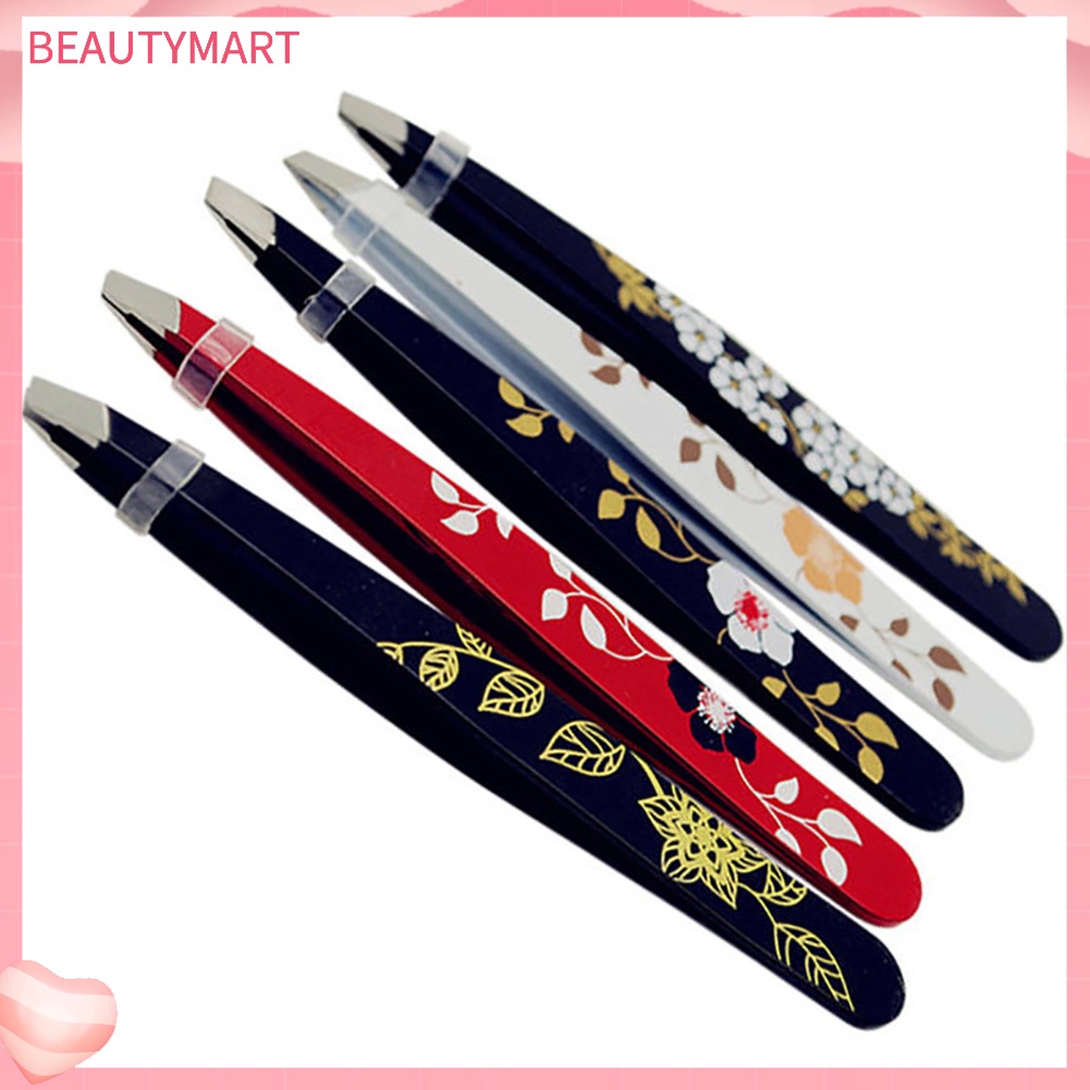 Nhíp Tỉa Lông Mày Bằng Thép Không Gỉ Thiết Kế Họa Tiết Hoa Xinh Xắn