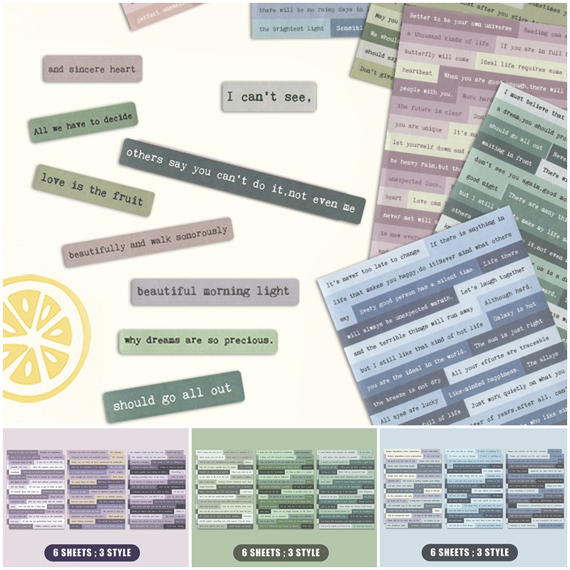 Set 6 Tấm Sticker Dán Trang Trí Nhiều Màu Sắc