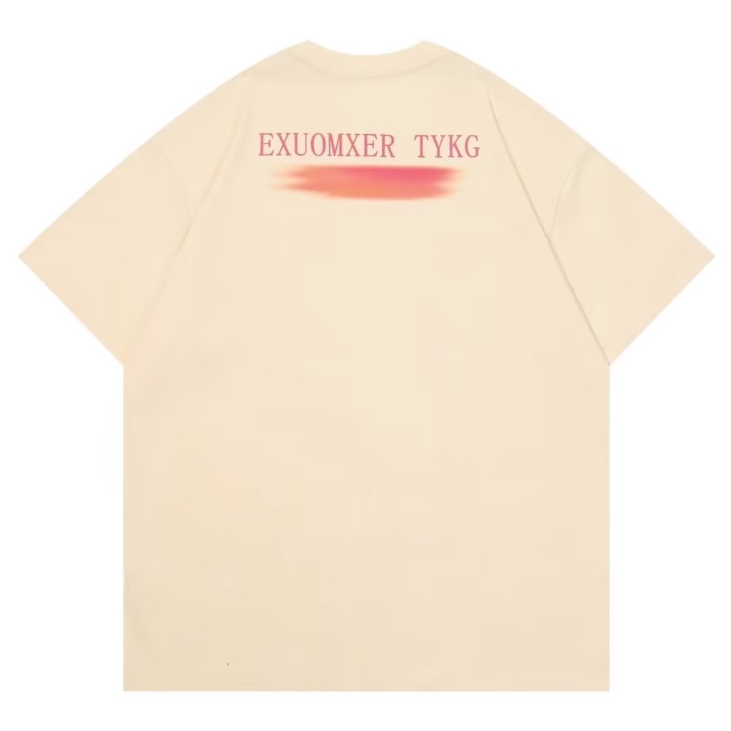 Áo thun cotton YOUTANG ngắn tay in họa tiết hoàng hôn phong cách retro hiphop cho cặp đôi