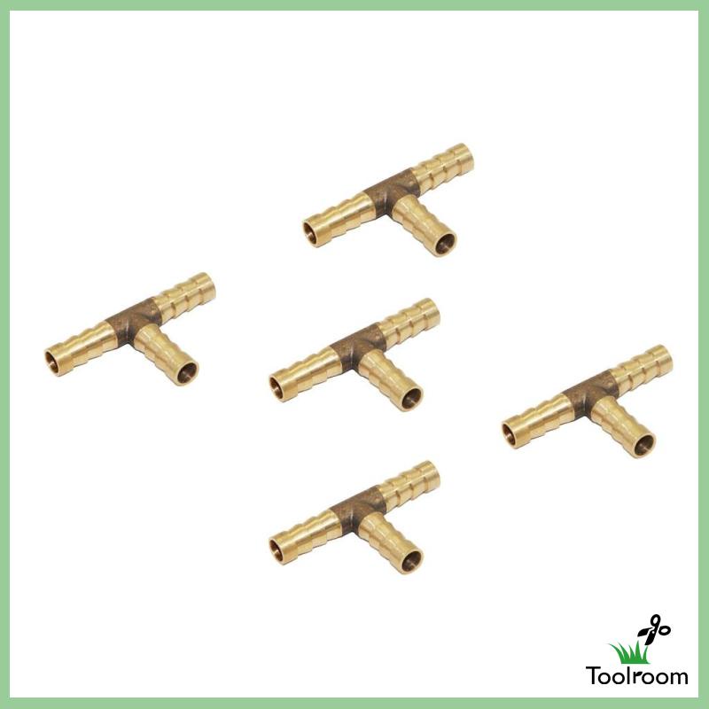 Set 5 Đầu Nối Ống Nhiên Liệu Hình Chữ T Bằng Đồng Thau Kích Thước 4mm