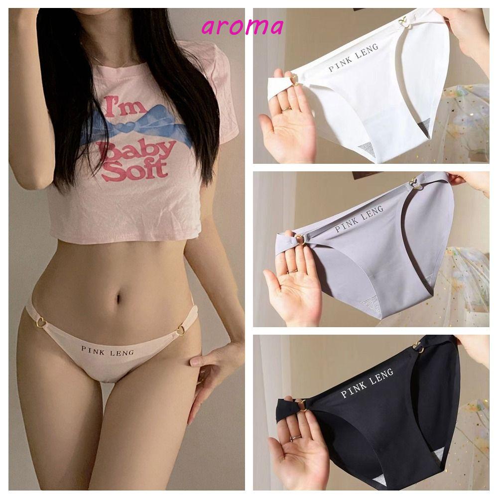 Quần Lót Lụa Lạnh Không Đường May Thoáng Khí Màu Sắc Đơn Giản Cho Nữ