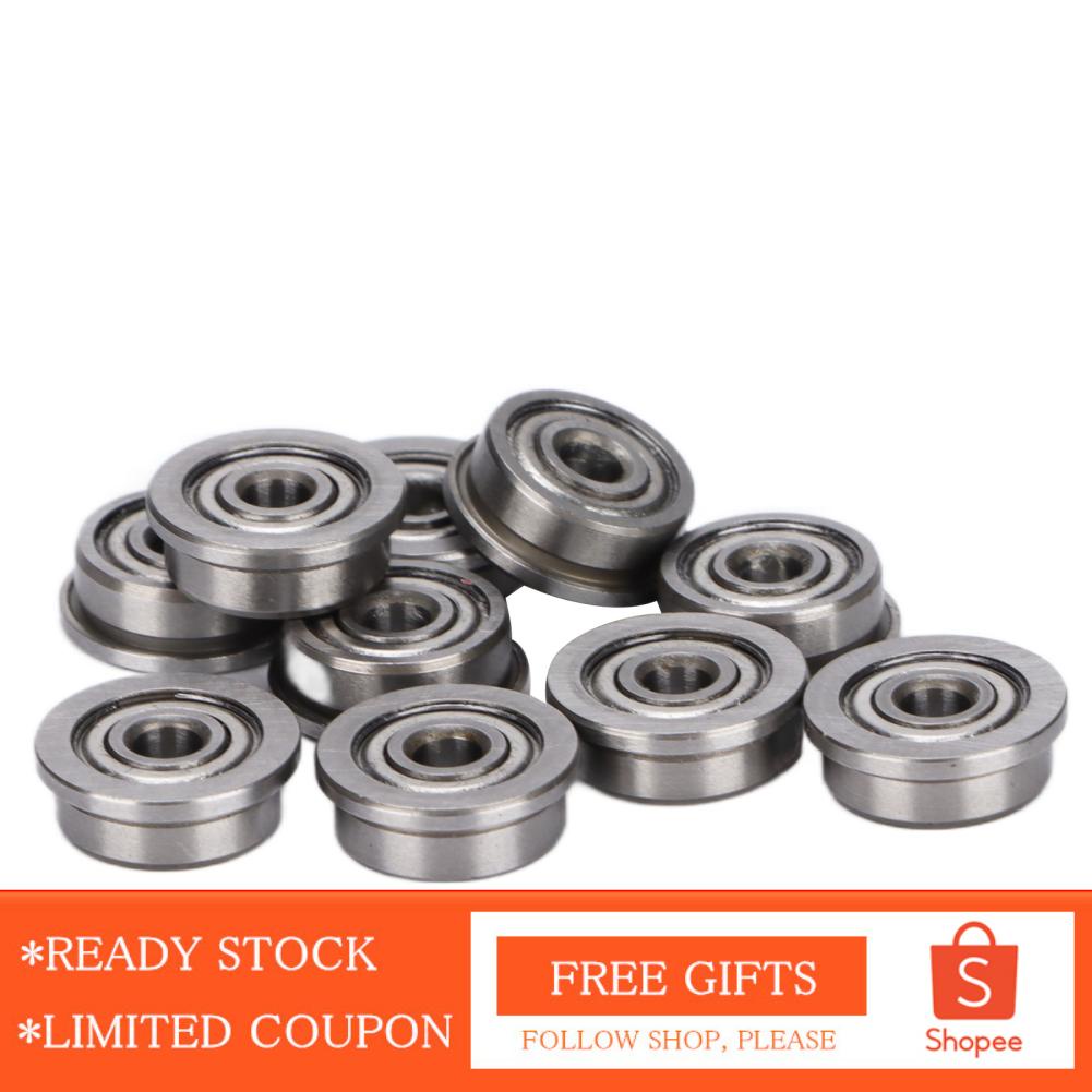 Alwaysonline Shielded Bearings  Flanged Ball Long Service Life Grey Color Double for 3D Printer