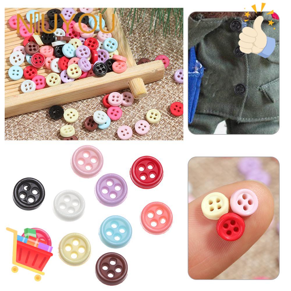 NIUYOU Set 10 / 20 / 50 Nút Tròn 4 Lỗ Cho Búp Bê