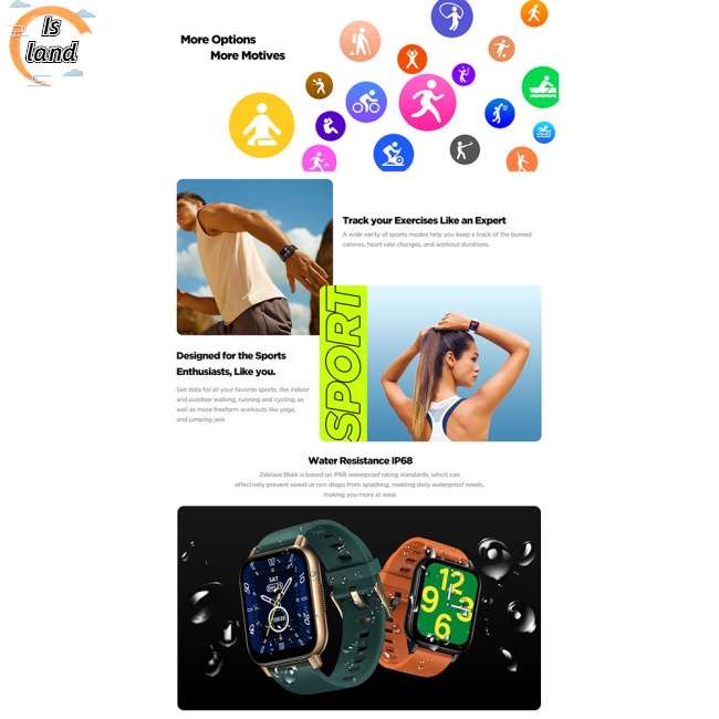 Đồng Hồ Thông Minh Zeblaze Btalk Màn Hình Màu Hd 1.86 Inch Chống Thấm Nước Có Bluetooth Và Phụ Kiện