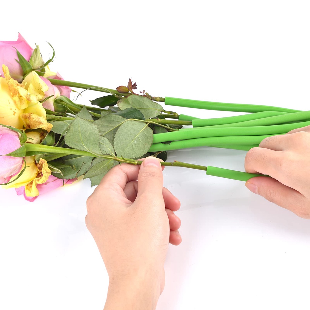Set 10 Vỏ Bọc Thân Bó Hoa Nhân Tạo Bằng PVC Mềm Siêu Nhẹ Không Vỡ DIY