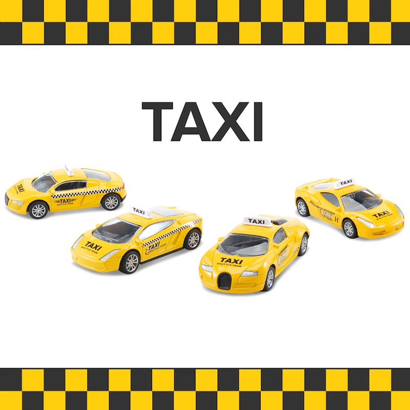 Mô Hình Đồ Chơi Xe TAXI TAXI 'S TAXI TAXI Bằng Hợp Kim 6 Món Quà Tặng Cho Bé