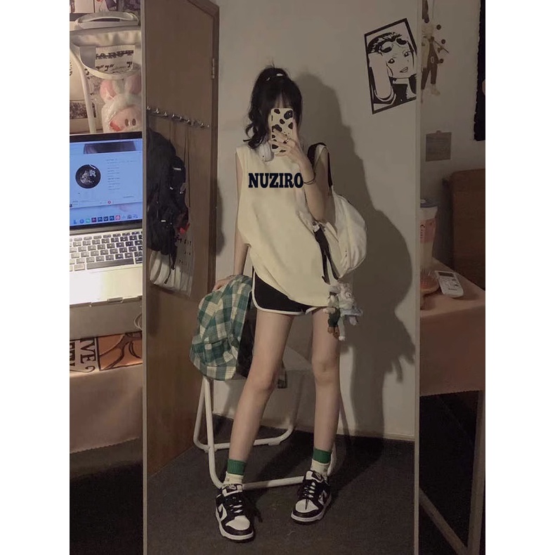 NRVP Áo Thun Nữ Không Tay 100% Cotton Thời Trang Hàn Quốc