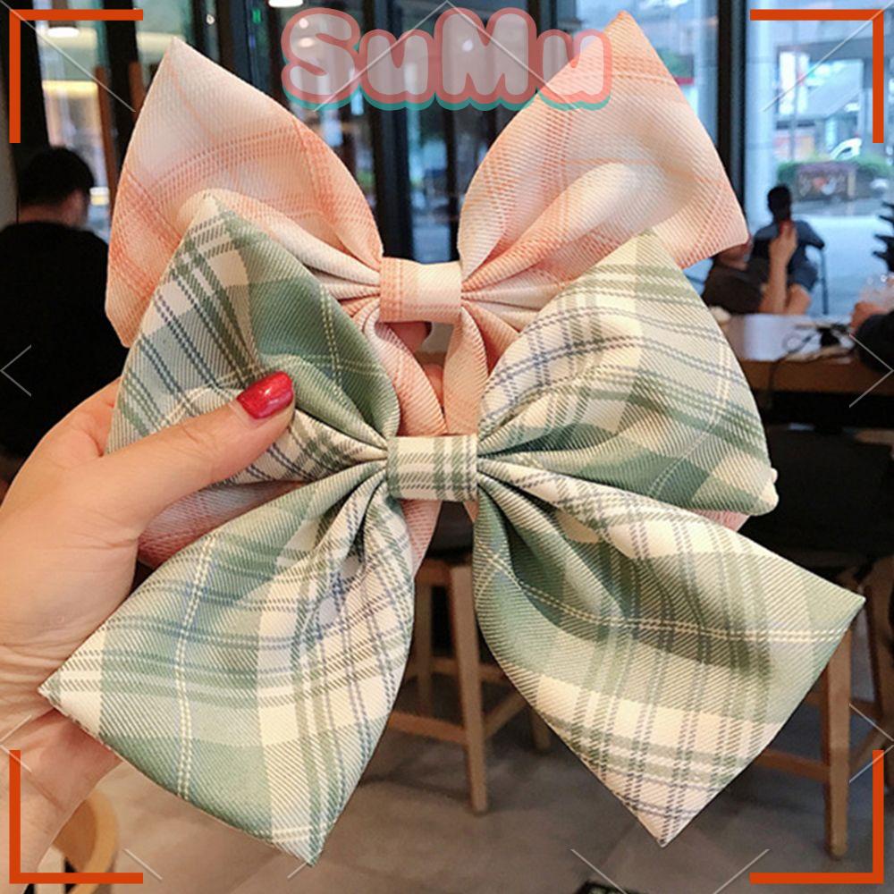 SUMU Kẹp Tóc Nữ Hình Chữ Thập In Họa Tiết Cổ Điển