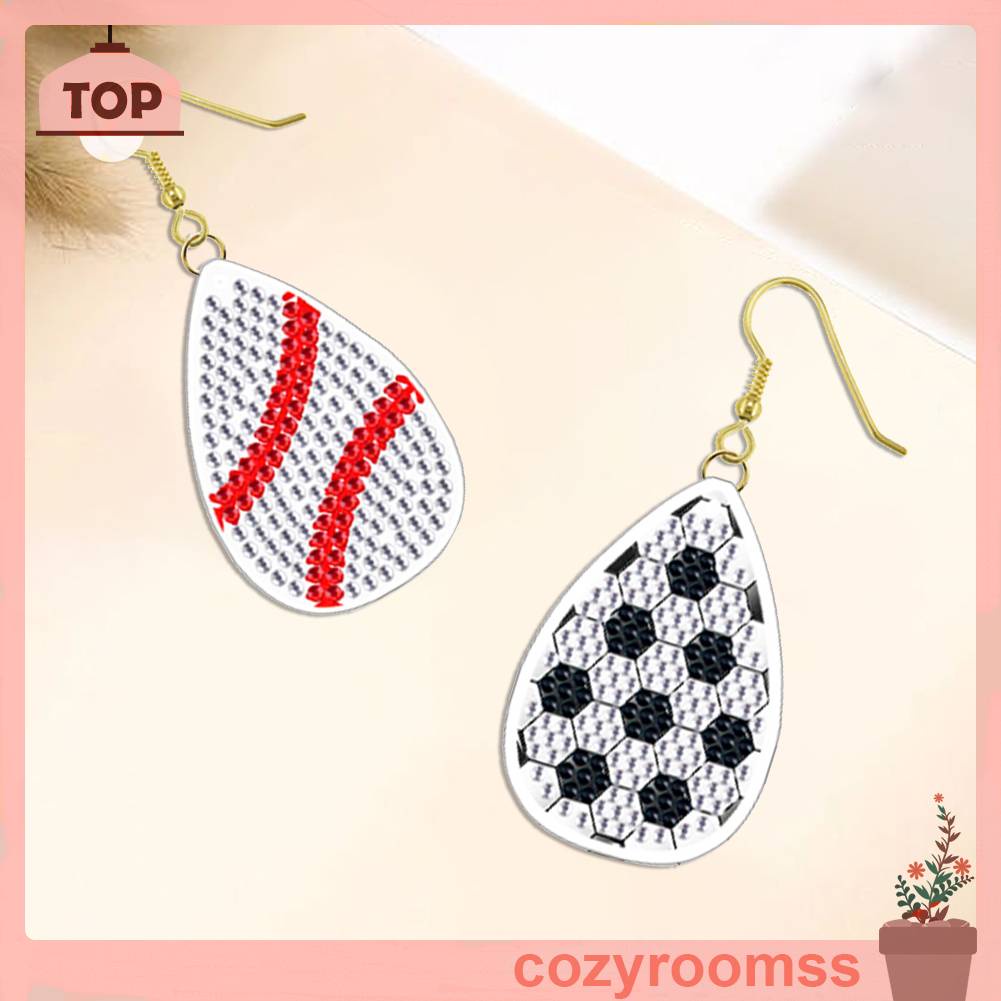 Set 2 Đôi Bông Tai Đính Hạt Kim Cương Giả Hình Dạng Đặc Biệt DIY