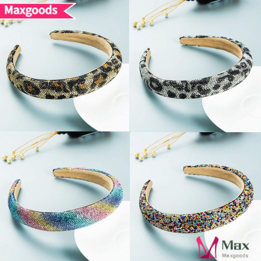 MAXG Băng Đô Cài Tóc Đính Đá Nhiều Màu Sắc Phong Cách Retro
