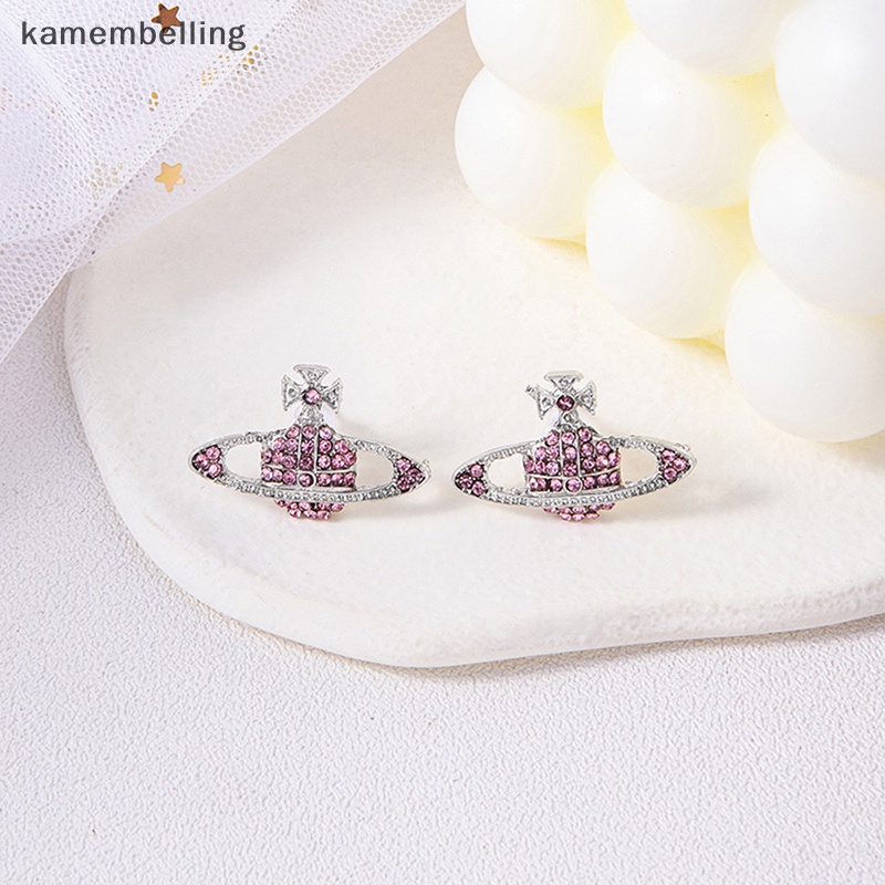 Đôi Khuyên Tai Nữ Mạ Vàng / Bạc Hình Hành Tinh Đính Đá Pha Lê Thời Trang