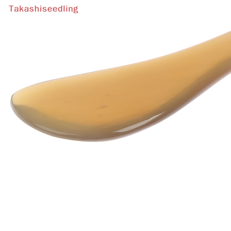 (Takashiseedling) Dụng Cụ Mát Xa Mặt Yak Ox Horn Gua Sha Màu Trắng Tự Nhiên
