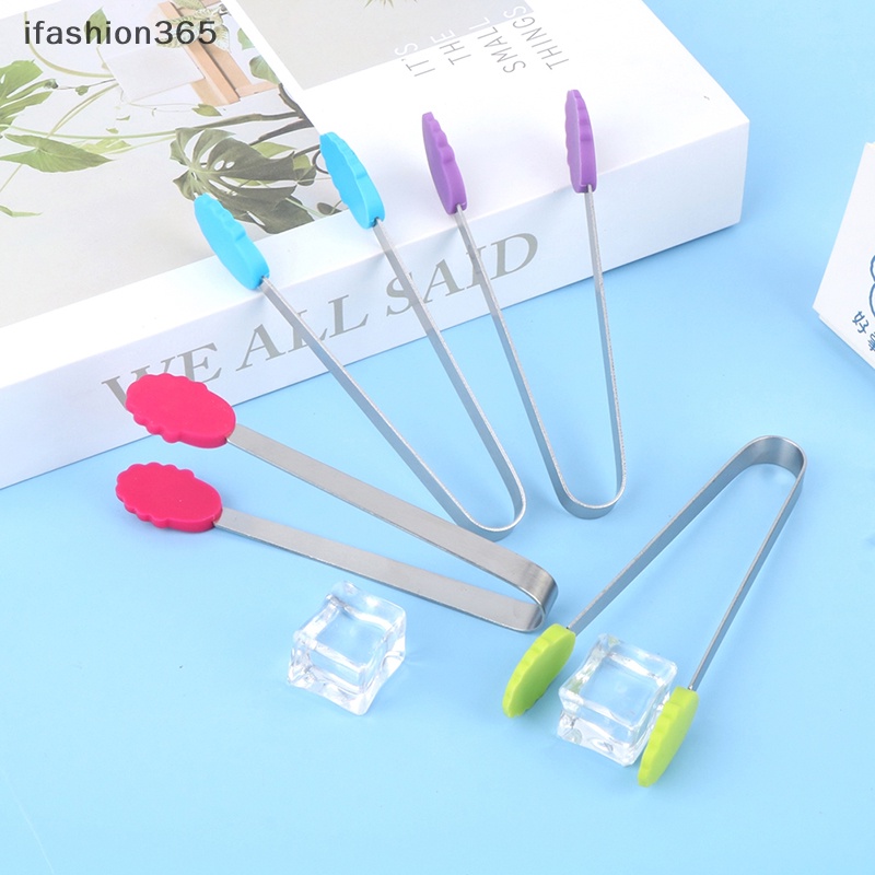 1 Kẹp Gắp Đá / Thức Ăn Bằng Thép Không Gỉ Và Silicon Chống Trượt Hình Bông Hoa Thời Trang ifashion365