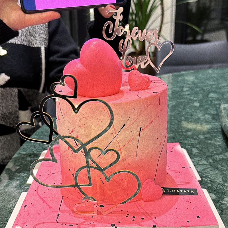 Phụ Kiện Trang Trí Bánh Kem Bằng acrylic Hình Trái Tim Dễ Thương